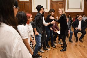 Alicia recibió a estudiantes que forman parte del Parlamento Juvenil del Mercosur