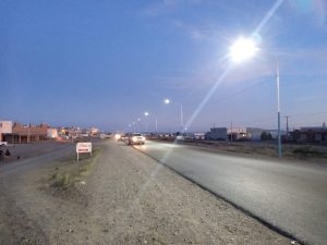 Servicios Públicos inauguró obras de iluminación en acceso sur a Caleta Olivia
