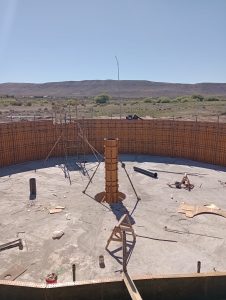 Avanzan las obras de la nueva planta de líquidos cloacales de Perito Moreno