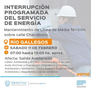 Continúan las tareas de reparación de tendido eléctrico en el centro de Río Gallegos