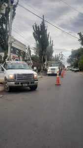 Continúan las tareas de reparación de tendido eléctrico en el centro de Río Gallegos