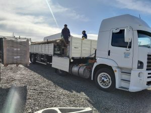 Servicios Públicos realizó el envío de materiales para obra en Monte León