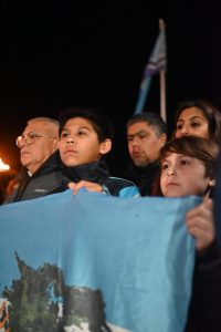 Alicia participó de la vigilia en el Día del Veterano y de los Caídos en la Guerra de Malvinas