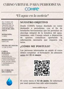La temática del agua será abordada en el Curso del Consejo Hídrico Federal destinado a periodistas