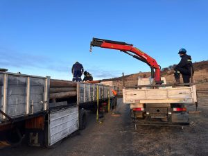 Llegaron los materiales para la construcción del tendido eléctrico de 28 de Noviembre