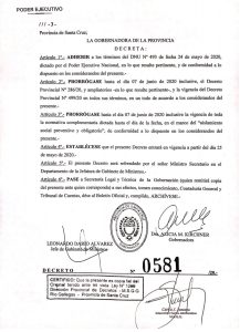 Alicia firmó el Decreto 581/20 que extiende el aislamiento social, preventivo y  obligatorio