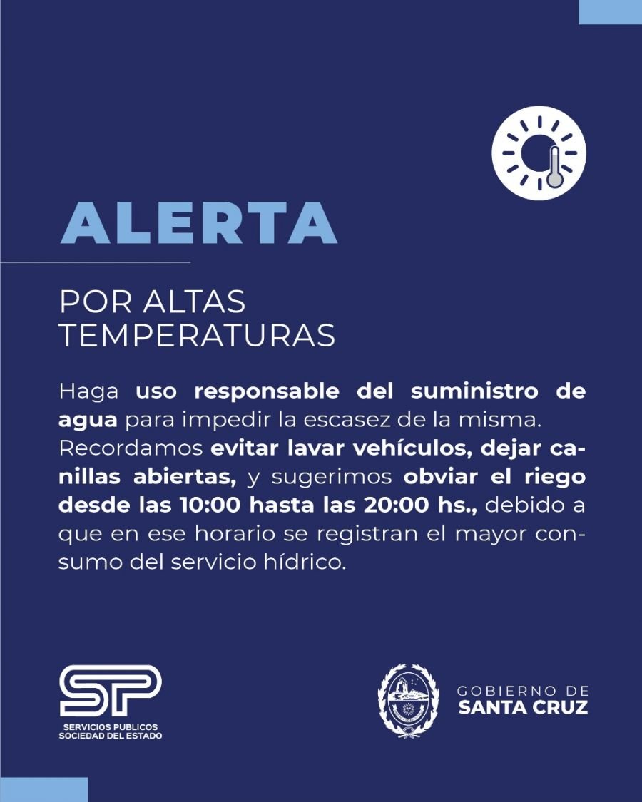 Desde Servicios Públicos reiteran el pedido de cuidado del agua