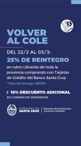 “Vuelta al Cole”: Vidal acordó un 25 por ciento de reintegro en las compras escolares