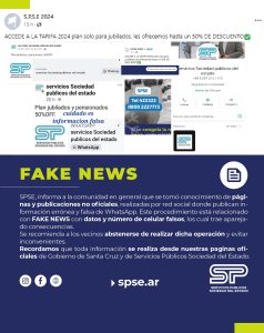 Servicios Públicos advierte sobre Fake News