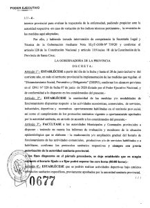 Entra en vigencia el Decreto 677/20 en todo el territorio santacruceño