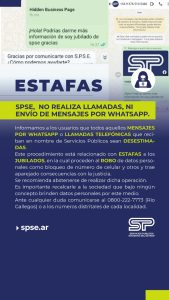 Servicios Públicos advierte sobre estafas por mensajería WhatsApp a jubilados