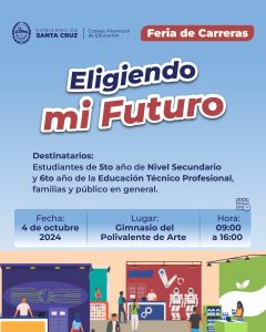 Este viernes 4 de octubre se realizará la Primera Feria de Carreras en Río Gallegos