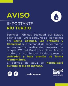 Comunicado de Servicios Públicos para Río Turbio