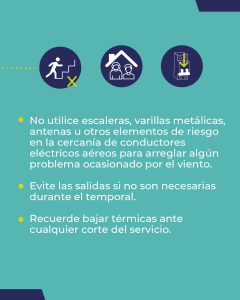 Servicios Públicos brinda recomendaciones ante fuertes vientos