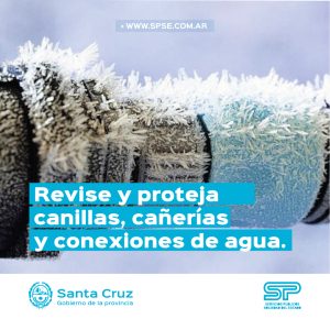 Recomendaciones para prevenir el congelamiento de canillas, cañerías y conexiones de agua