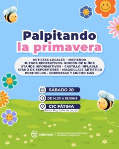 Río Gallegos: Este sábado el CIC Fátima celebra la primavera con la comunidad