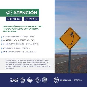 Rutas habilitadas tras fuerte temporal de viento