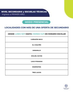 Pre-inscripciones al Ciclo Lectivo 2026