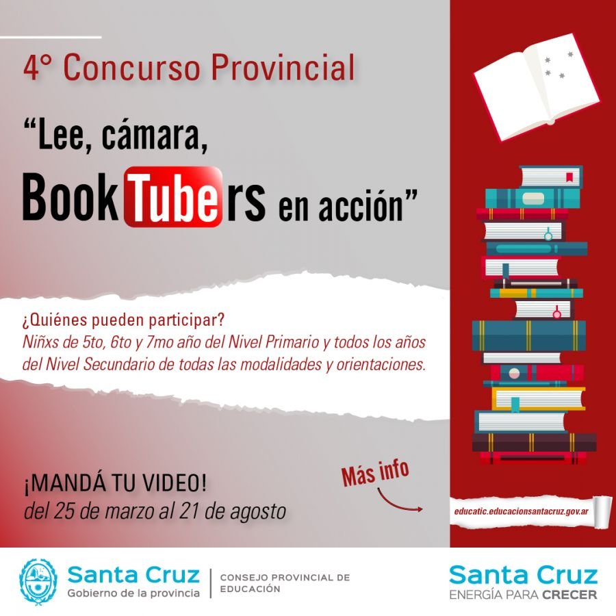 4° Edición del Concurso Provincial "Lee, Cámara, Booktubers en Acción"
