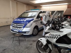 Seguridad trabaja en la desinfección de comisarías y edificios administrativos