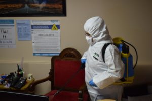 Seguridad trabaja en la desinfección de comisarías y edificios administrativos