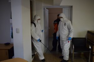Seguridad trabaja en la desinfección de comisarías y edificios administrativos