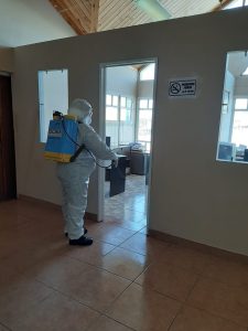 Seguridad trabaja en la desinfección de comisarías y edificios administrativos