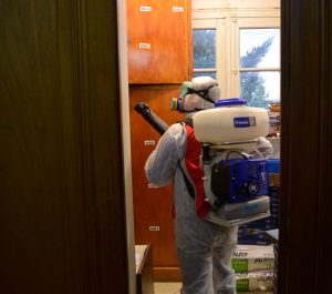 Trabajos de desinfección y sanitización en Casa de Gobierno