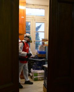 Trabajos de desinfección y sanitización en Casa de Gobierno
