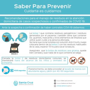 Recomendaciones para el manejo de residuos en la atención domiciliaria de casos sospechosos o positivos de COVID – 19