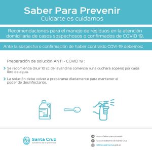 Recomendaciones para el manejo de residuos en la atención domiciliaria de casos sospechosos o positivos de COVID – 19