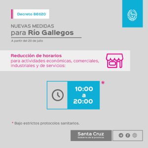 Recordamos las nuevas medidas para Río Gallegos