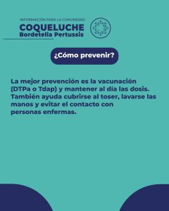Alerta epidemiológica por Coqueluche en Santa Cruz