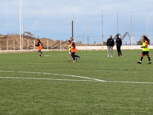 Caleta Olivia: el ministro Georgion acompañó una jornada de captación de talentos de fútbol