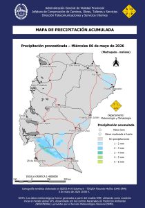 Miércoles 6 de mayo: Se intensifican las lluvias y habría nevadas de baja intensidad en Santa Cruz