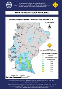 Miércoles 6 de mayo: Se intensifican las lluvias y habría nevadas de baja intensidad en Santa Cruz
