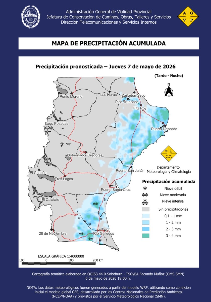 Se prevén precipitaciones y bajas temperaturas para mañana y el viernes