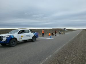 Vialidad Provincial realiza con trabajos de demarcación horizontal en Jaramillo