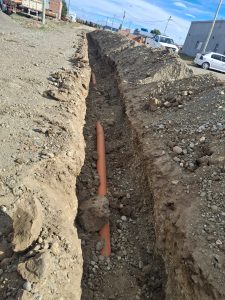 Servicios Públicos finaliza la primera etapa de la extensión de la red de cloacas en Piedra Buena