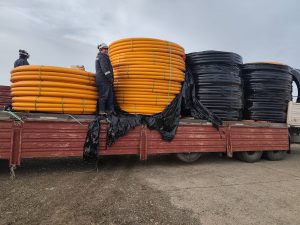 Gestión Vidal: llegaron nuevos materiales para ampliar las redes de gas en Santa Cruz