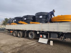 Gestión Vidal: llegaron nuevos materiales para ampliar las redes de gas en Santa Cruz