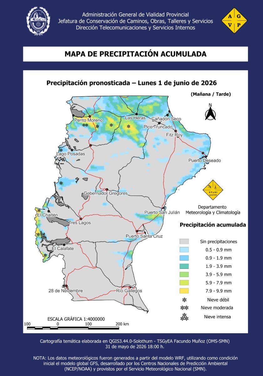 Conocé cómo estará el clima esta semana en Santa Cruz