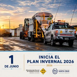 Plan Invernal 2026: Vialidad Provincial despliega tecnología, equipamiento y 29 puestos operativos para garantizar rutas seguras en Santa Cruz