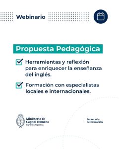 Invitan a participar del nuevo ciclo de webinarios sobre la enseñanza del inglés