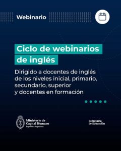 Invitan a participar del nuevo ciclo de webinarios sobre la enseñanza del inglés