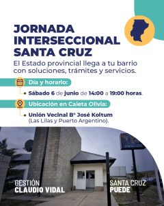 Caleta Olivia será sede de la Jornada Intersectorial para acercar servicios y organismos a la comunidad