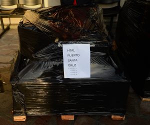 Salud continúa con la distribución de medicamentos, ahora llegó el camión al hospital de Puerto Santa Cruz