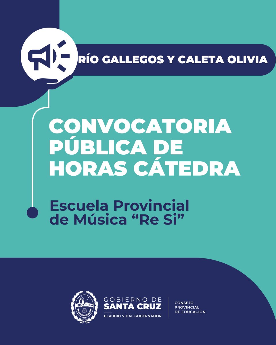 Convocatoria Pública para la cobertura de Horas Cátedra Escuela Provincial de Música Re Si