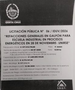 Anunciaron la licitación de la obra para el edificio de la Escuela Industrial de Procesos Energéticos en 28 de Noviembre