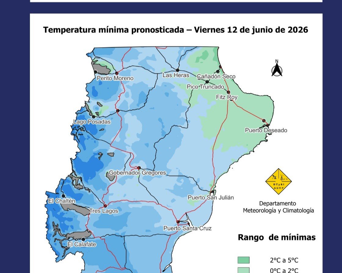 Santa Cruz se prepara para un marcado descenso de temperaturas y nevadas durante esta semana
